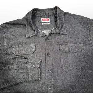 Wrangler‎ Shirt Mens 2XL Black Button Up Long Sleeve 2 Pockets
